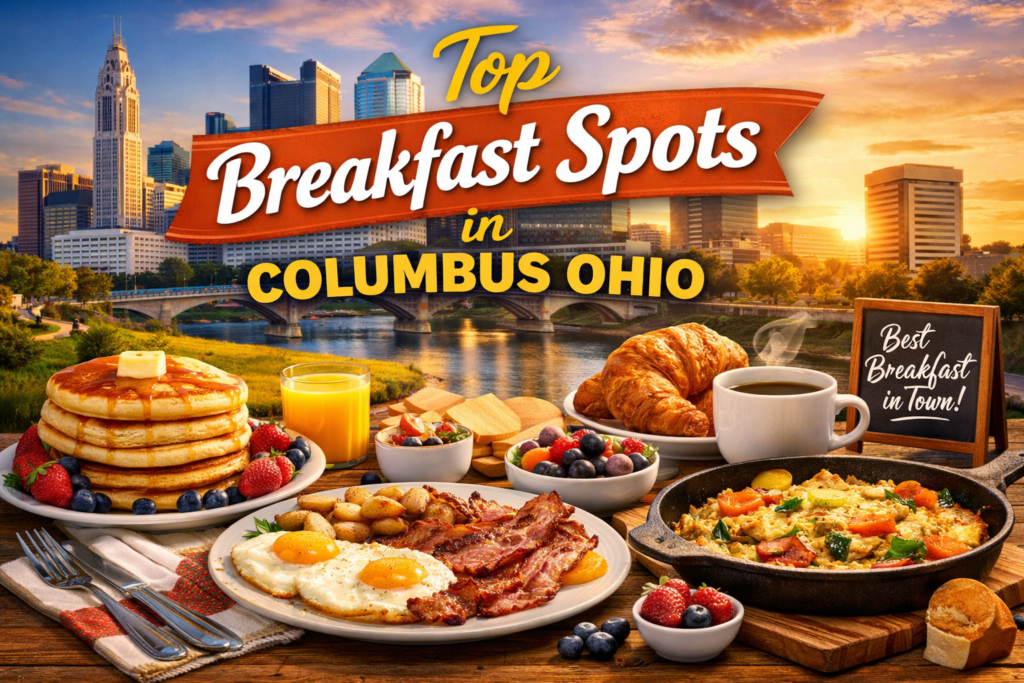Delicious breakfast spread at top breakfast spots in Columbus Ohio