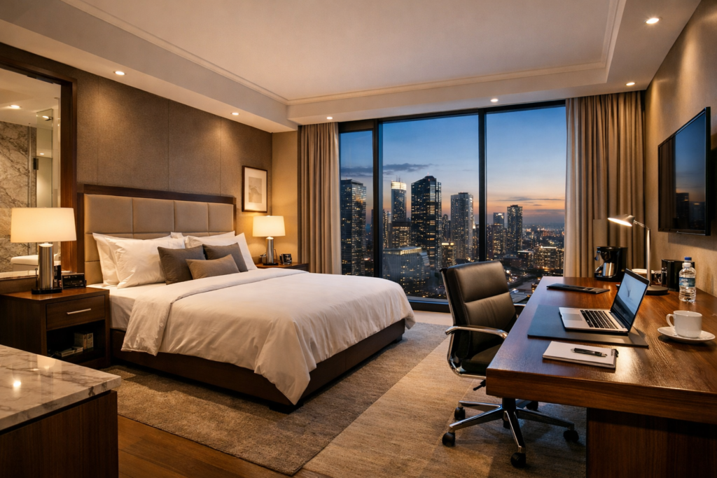 Room interior view in hotels near rickenbacker airport
