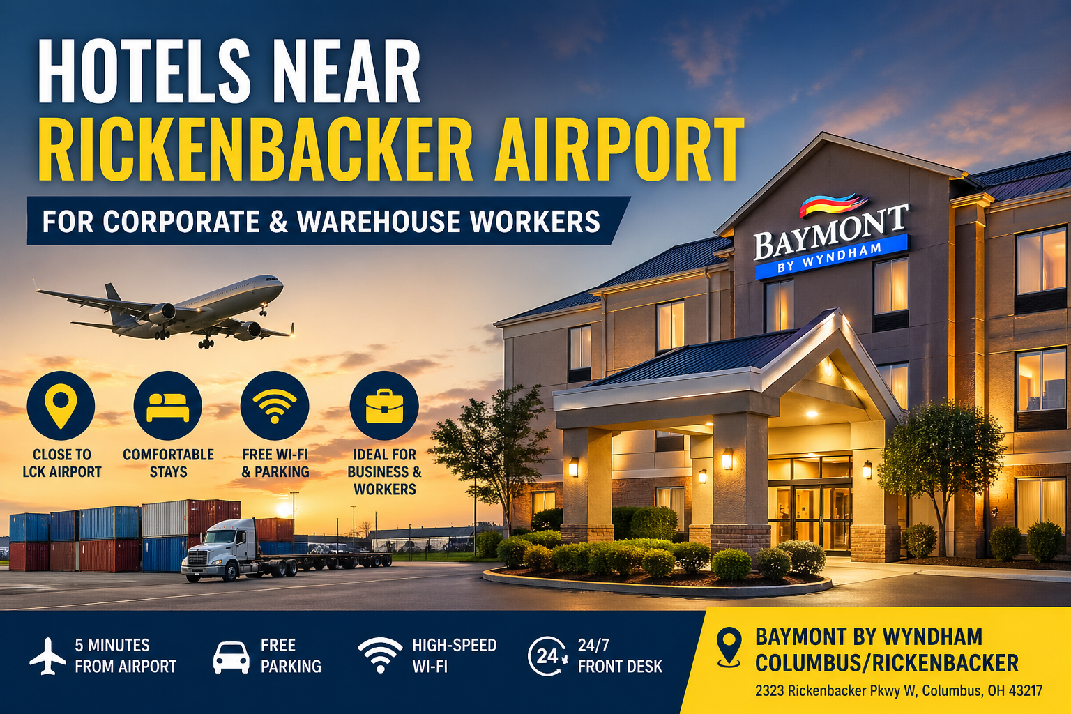 Hotels Near Rickenbacker Airport for Corporate & Warehouse Workers